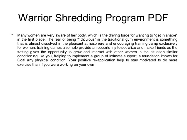 Warrior Shredding Program Pdf Download